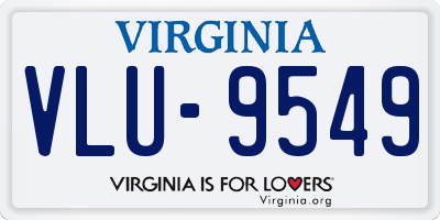 VA license plate VLU9549
