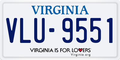 VA license plate VLU9551