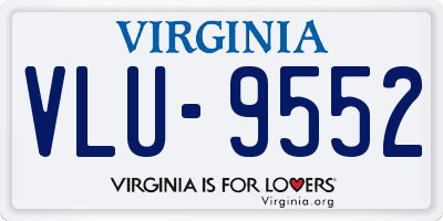 VA license plate VLU9552