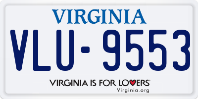 VA license plate VLU9553