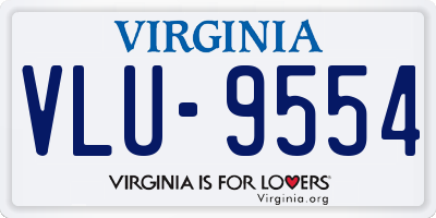 VA license plate VLU9554