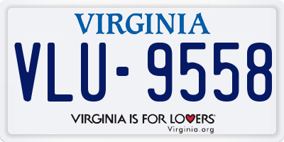 VA license plate VLU9558