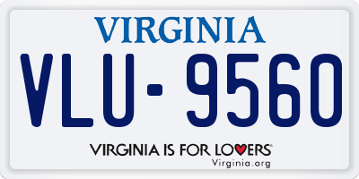 VA license plate VLU9560