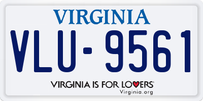 VA license plate VLU9561