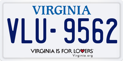 VA license plate VLU9562