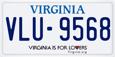 VA license plate VLU9568