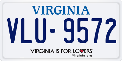 VA license plate VLU9572