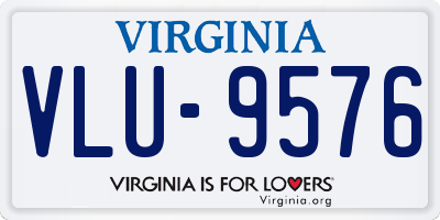 VA license plate VLU9576