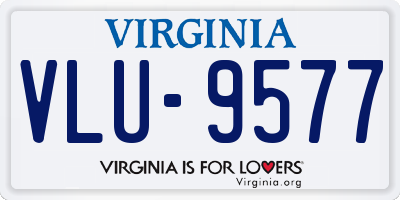 VA license plate VLU9577
