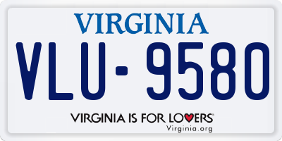 VA license plate VLU9580