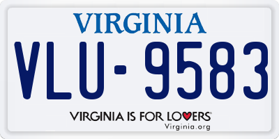 VA license plate VLU9583