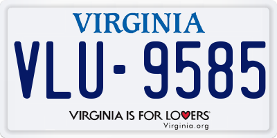 VA license plate VLU9585