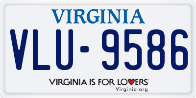 VA license plate VLU9586
