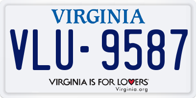 VA license plate VLU9587
