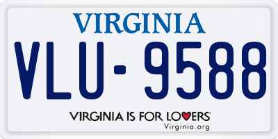 VA license plate VLU9588
