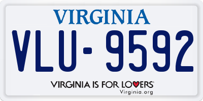 VA license plate VLU9592