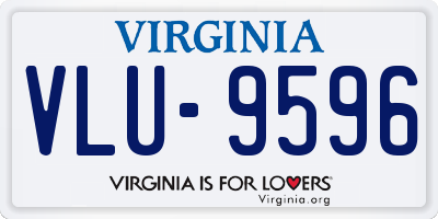 VA license plate VLU9596