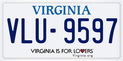 VA license plate VLU9597