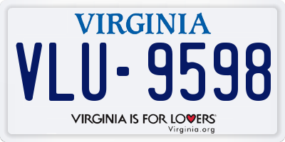 VA license plate VLU9598