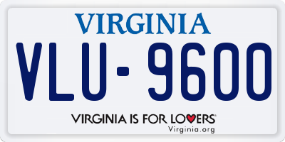 VA license plate VLU9600