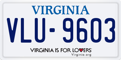 VA license plate VLU9603