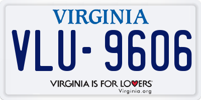 VA license plate VLU9606