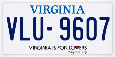 VA license plate VLU9607