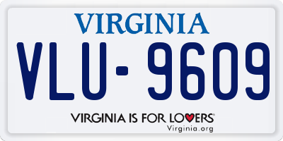 VA license plate VLU9609