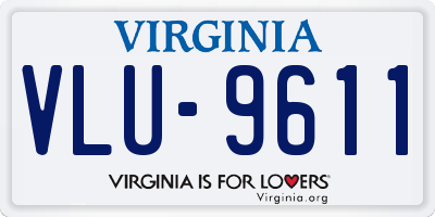 VA license plate VLU9611