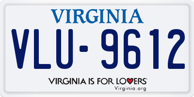 VA license plate VLU9612