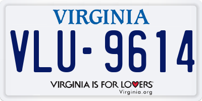 VA license plate VLU9614