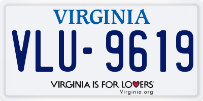 VA license plate VLU9619