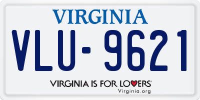 VA license plate VLU9621