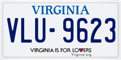 VA license plate VLU9623