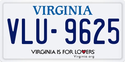 VA license plate VLU9625