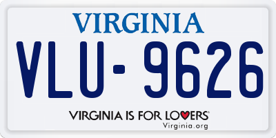 VA license plate VLU9626