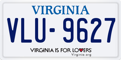 VA license plate VLU9627