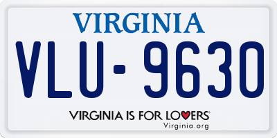VA license plate VLU9630