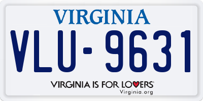 VA license plate VLU9631