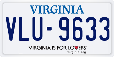 VA license plate VLU9633
