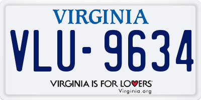 VA license plate VLU9634