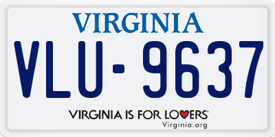 VA license plate VLU9637