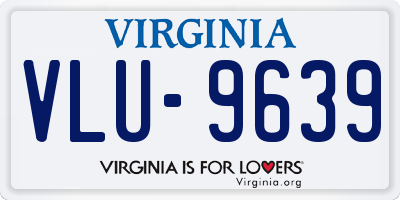 VA license plate VLU9639