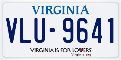 VA license plate VLU9641