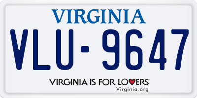 VA license plate VLU9647