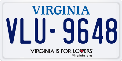 VA license plate VLU9648