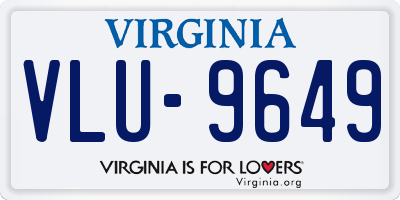 VA license plate VLU9649