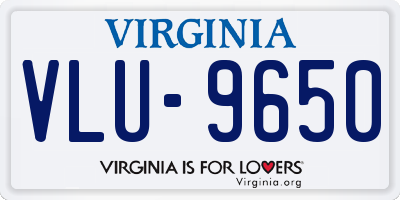 VA license plate VLU9650