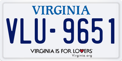 VA license plate VLU9651