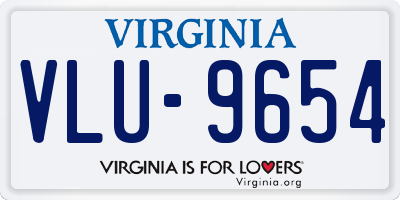VA license plate VLU9654